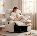 AILEEKISS Nursery Glider Rocking Recliner with Adjustable Armrests, White Comfortable Nursing Chair for Breastfeeding Moms, 360°Swivel, 110°-135° Recline, Quiet Rocker Nursery for Living Room