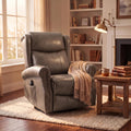 HOPUBUY Vintage Genuine Leather Recliner Chair,Luxury Executive Office,Taupe Brown 360° Swivel Glider, 8‑Point Vibration Massage Lumbar Heat, 155° Push‑Back Recliner,Business Lounge for Home and Study