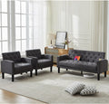 TYBOATLE 62‘‘ 3 Piece Sofa Sets with Loveseat and Chairs, Upholstered Small Couch Set for Living Room, Bedroom or Apartment, Compact Loveseat with Chairs for Small Spaces, Dark Grey