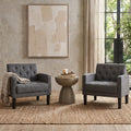 TYBOATLE Accent Chairs Set of 2, Mid Century Modern Upholstered Tufted Living Room Chair for Bedroom, Armchair for Waiting Room, Reading Chair for Office, Grey