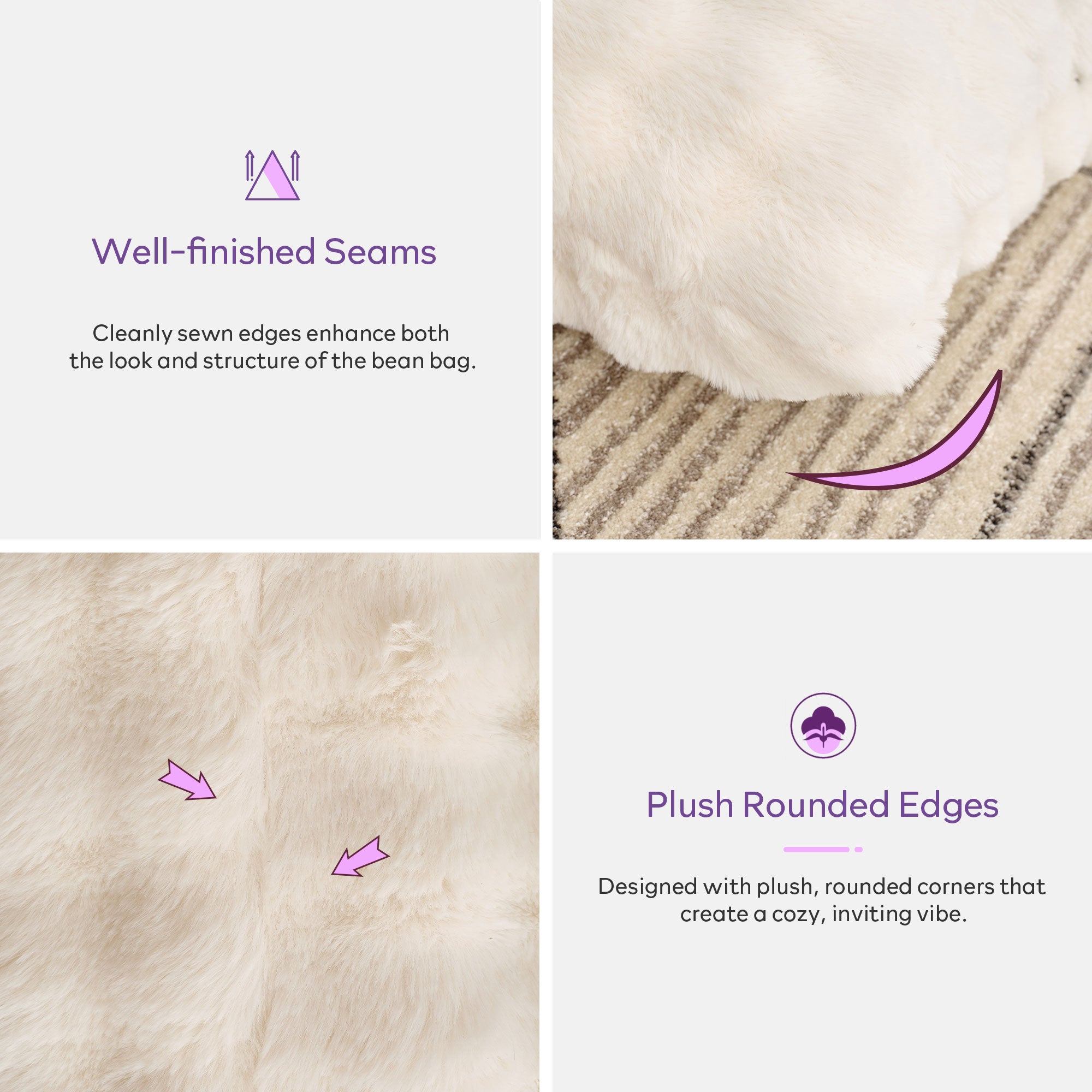 TYBOATLE 3 in 1 Giant Bean Bag Chair for Adults, Plush Fluffy Bean Bag Couch w/High-Density Memory Foam Filling, Convertible Floor Sofa to Mattress for Dorm, Apartment, Bedroom (Beige)