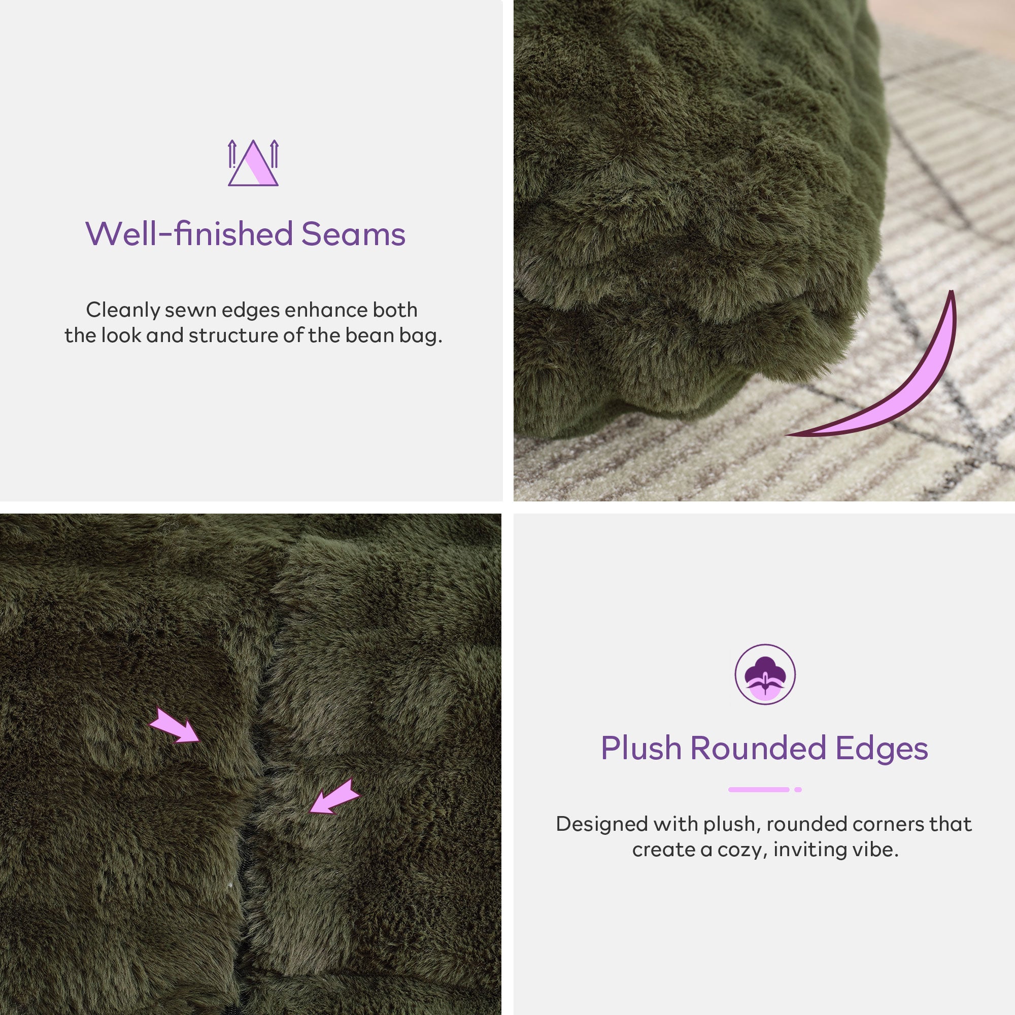 TYBOATLE 3 in 1 Giant Bean Bag Chair for Adults, Plush Fluffy Bean Bag Couch w/High-Density Memory Foam Filling, Convertible Floor Sofa to Mattress for Dorm, Apartment, Bedroom (Green)