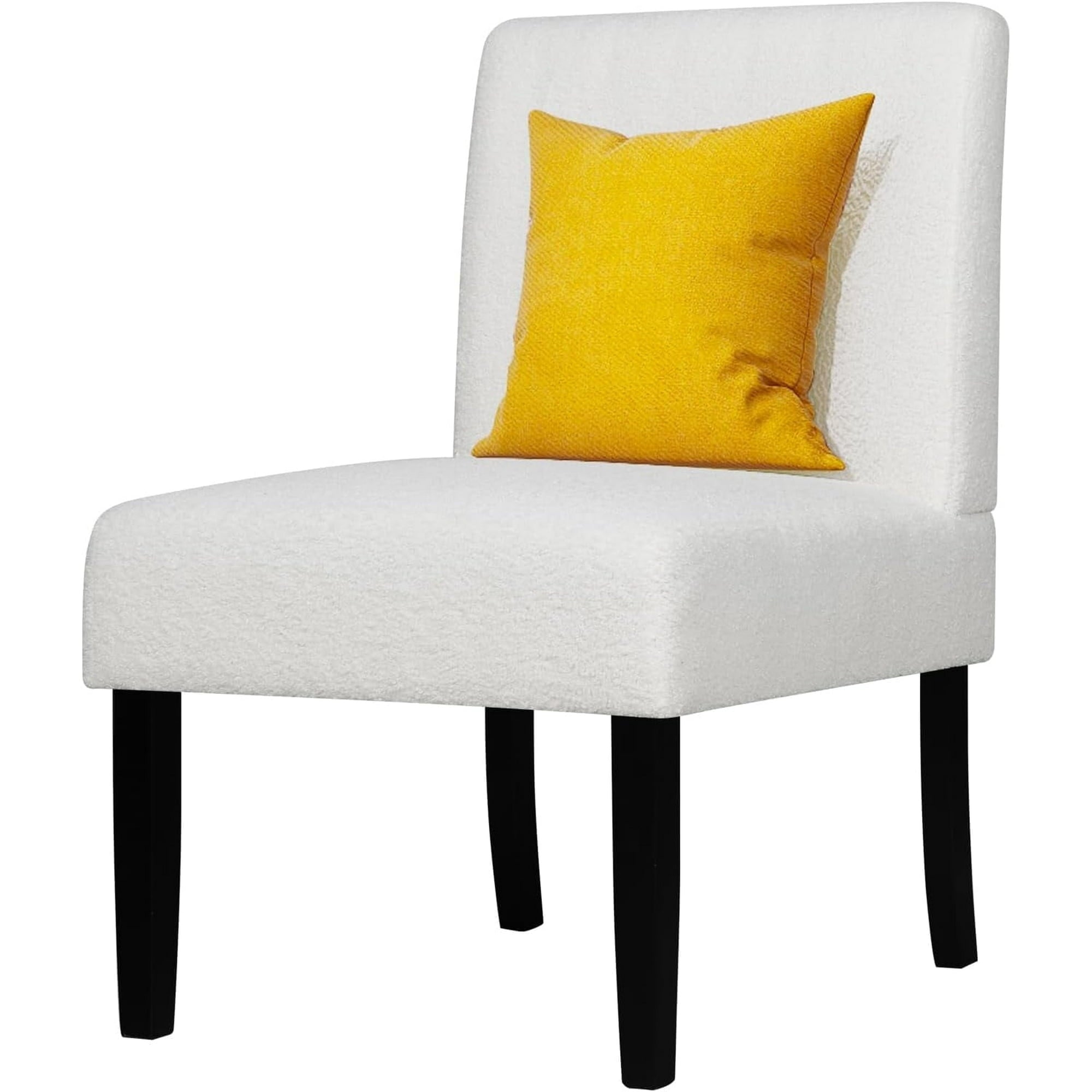 AODAILIHB Fabric Armless Dining Chairs, Upholstered Accent Reading Chair with Pillow for Living Room, Office