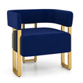 AODAILIHB Round Single Sofa Chair, Modern Velvet Living Room Accent Chair,Upholstered Tufted Barrel Reading Chair for Bed Room, Office, Corner，Blue