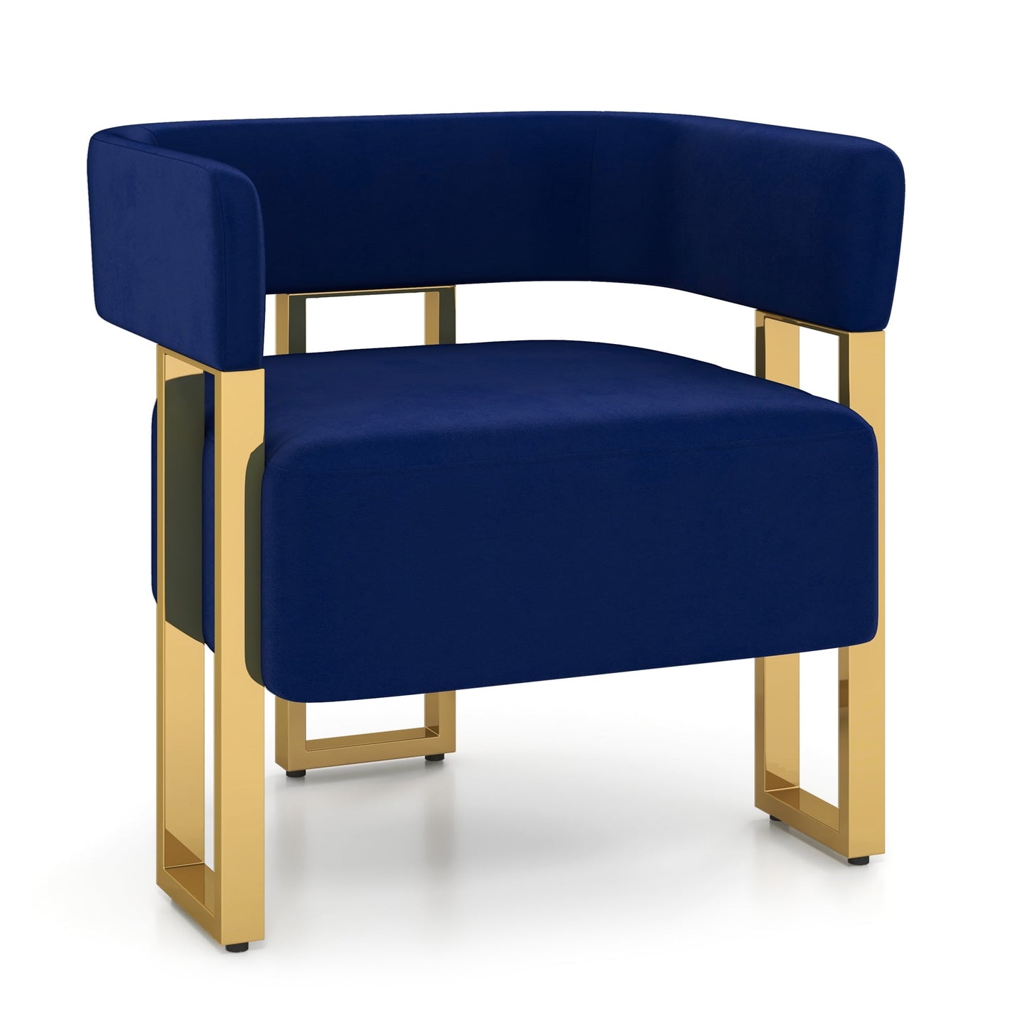 AODAILIHB Round Single Sofa Chair, Modern Velvet Living Room Accent Chair,Upholstered Tufted Barrel Reading Chair for Bed Room, Office, Corner，Blue