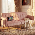 TYBOATLE 65'' Convertible Futon Sofa Bed with USB, Small Couch for Living Room