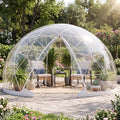 LAZZO 15x9 Ft Garden Dome Tent, Outdoor Clear Bubble Tent with 360° View, Weatherproof Geodesic Igloo Tent with Ventilation Windows for Backyard and Patio