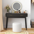 LAZZO 40" Desk with Drawers, Modern Vanity Computer Desk for Bedroom and Small Spaces, Black