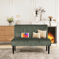 LAZZO 43" Mini Small Comfy Couch Armless Loveseat Sofa with USB Port, Green