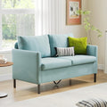 LAZZO 51" Loveseat Sofa for Small Spaces, Modern 2-Seater Linen Fabric Couch for Bedroom and Office, Blue
