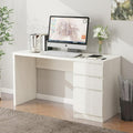 LAZZO 53" Computer Desk with 3 Drawers, Executive Writing Desk with File Storage Drawer for Home Office, White