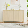 LAZZO 55" Fluted Buffet Cabinet, Kitchen Sideboard with Doors & Storage Shelves for Dining & Living Room, Natural Wood