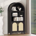 LAZZO 63" Arched Pantry Cabinet, Storage Cupboard with Anti-Tipping Device, Black
