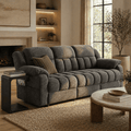 LAZZO 76.5" Power Reclining Sofa, 3-Seater Home Theater Couch with Adjustable Backrest & Storage Pockets, Gray