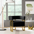LAZZO Modern Accent Chair, Comfy Upholstered Reading Armchair for Living Room and Bedroom, Black
