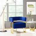 LAZZO Modern Accent Chair, Comfy Upholstered Reading Armchair for Living Room and Bedroom, Blue