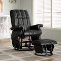 LAZZO Swivel Rocking Recliner Chair, Nursery Glider Chair with Ottoman and Side Pockets for Living Room and Bedroom, Black