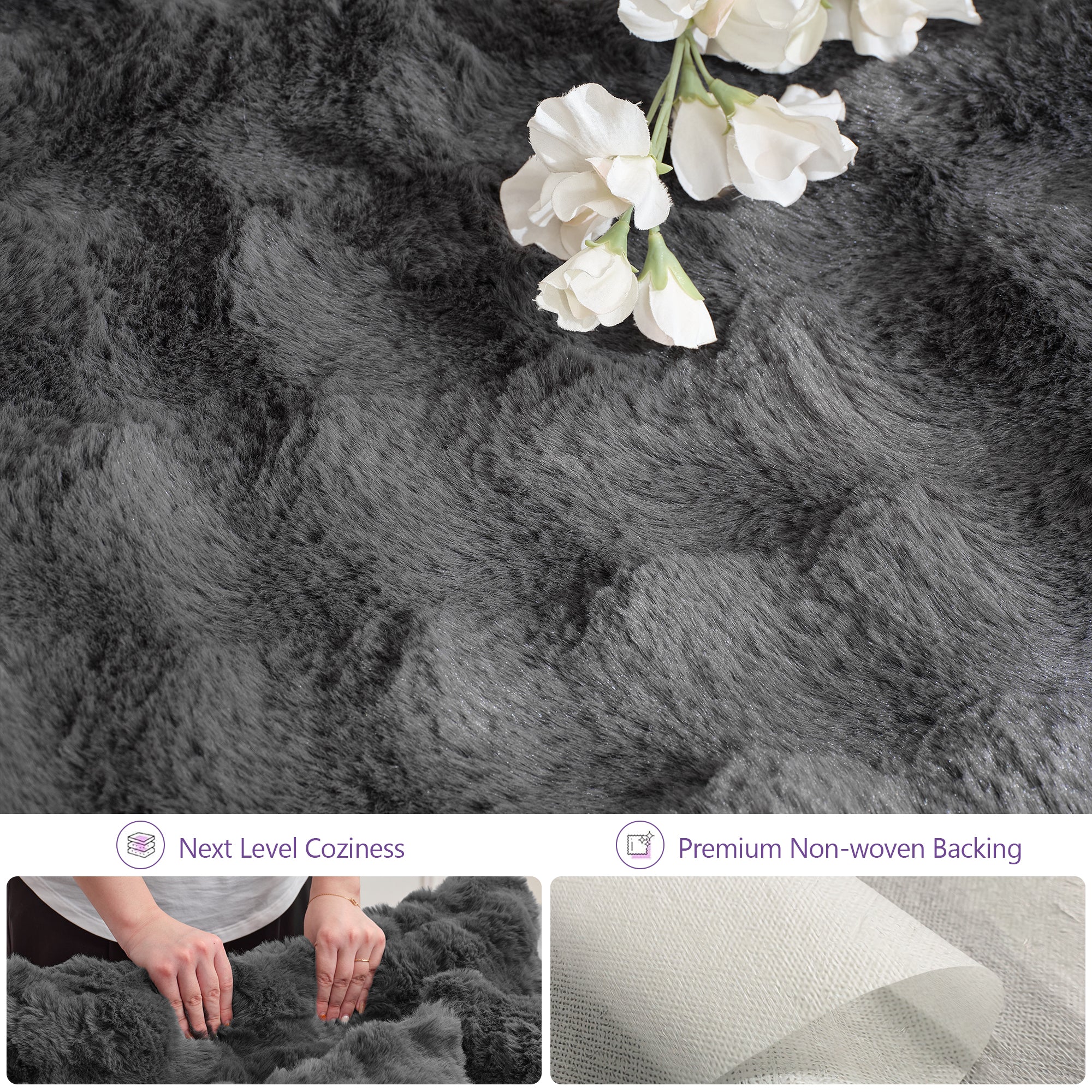 TYBOATLE 3 in 1 Giant Bean Bag Chair for Adults, Plush Fluffy Bean Bag Couch w/High-Density Memory Foam Filling, Convertible Floor Sofa to Mattress for Dorm, Apartment, Bedroom (Grey)