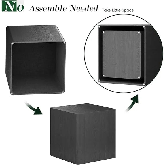 LAZZO Nesting Coffee Table Set of 2, Modern Wooden Coffee Table & End Table, Small Side Tables for Living Room, Bedroom & Apartment, Black