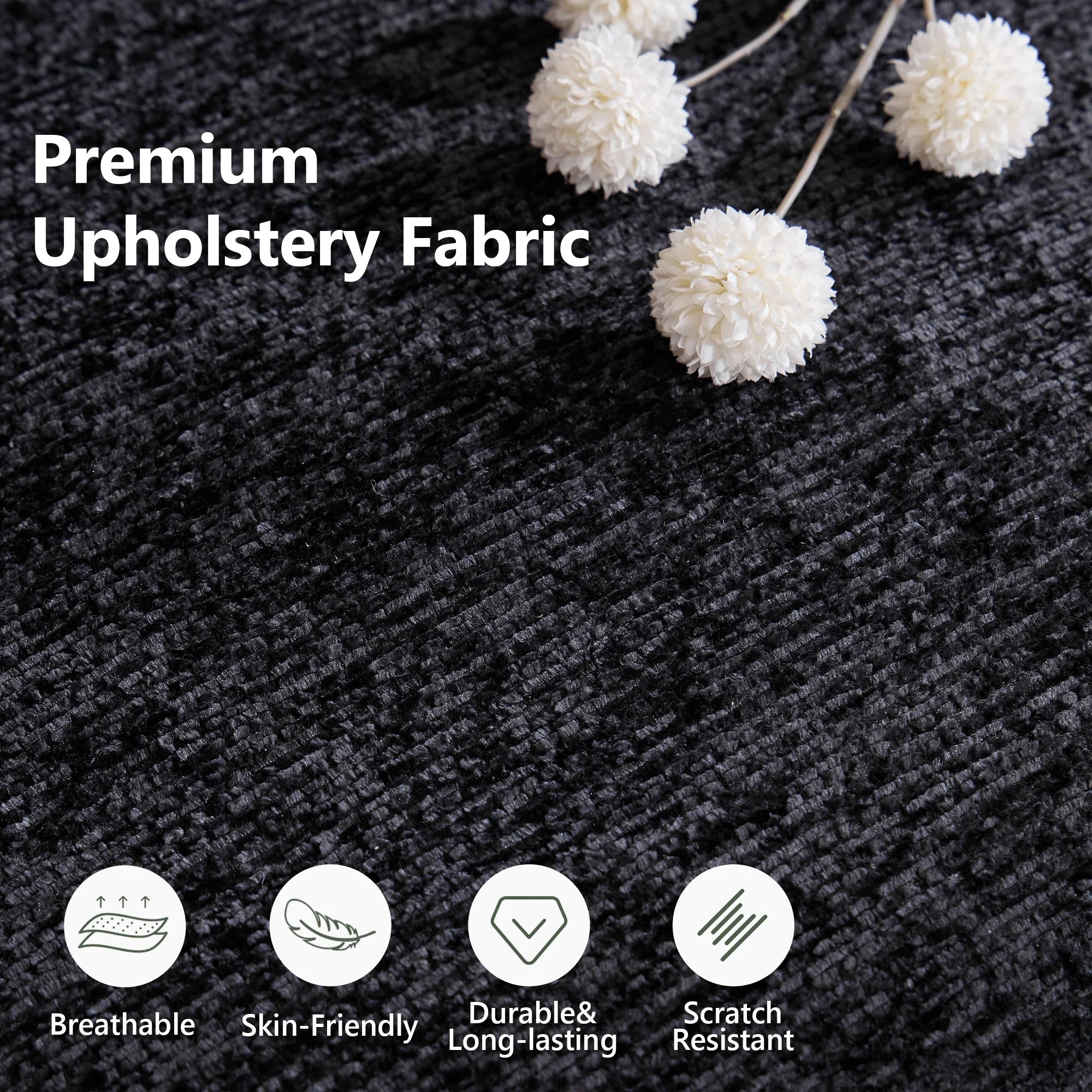 LAZZO 146" U-Shaped Cloud Sectional Sofa, Boneless Modular Couch with Ottoman & Memory Foam, Oversized Comfy Sofa for Living Room, Black