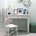 Small Writing Desk with Drawers Study Table for Adults/Student, Vanity Makeup Dressing Table White